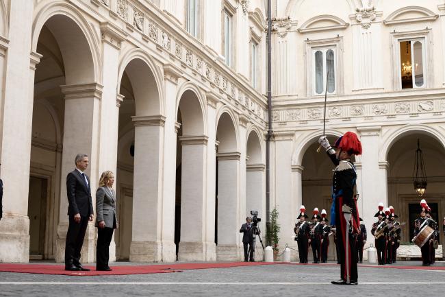President Meloni welcomes Prime Minister Golob to Palazzo Chigi