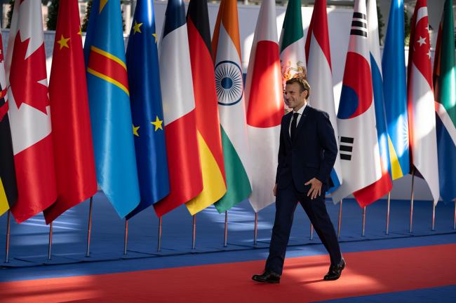 G20 Rome Summit, il Presidente Draghi accoglie il Presidente della Repubblica Francese, Emmanuel Macron