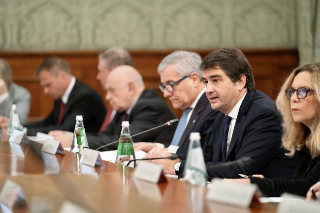 Il Ministro Fitto e il Vice Presidente e Ministro Tajani alla nuova riunione della Cabina di regia sul PNNR