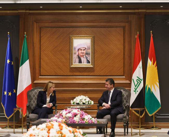 President Meloni meets with the Prime Minister of the Kurdistan Regional Government Masrour Barzani