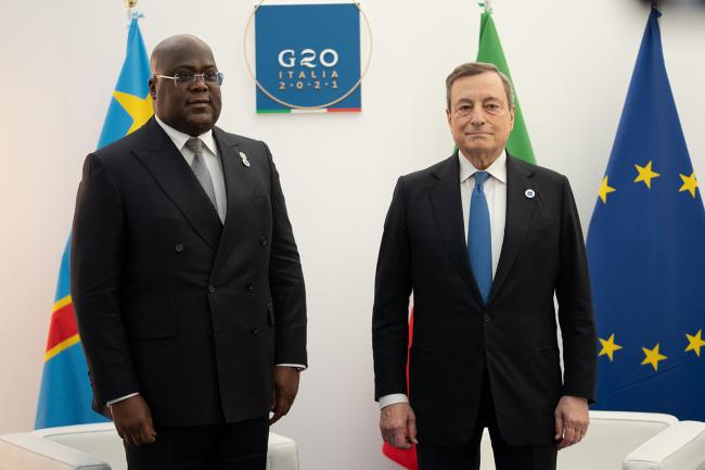 G20 Rome Summit, bilaterale Draghi - Félix Antoine Tshisekedi Tshilombo