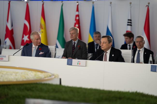 Il Presidente Mario Draghi con S.A.R. Carlo Principe del Galles