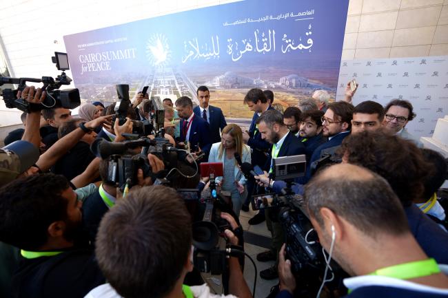 Punto stampa del Presidente Meloni al Vertice del Cairo per la Pace