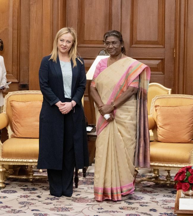 President Meloni meets with the President of the Republic of India, Droupadi Murmu