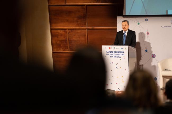 Il Presidente Draghi all’evento “Lavoro ed Energia per una transizione sostenibile”