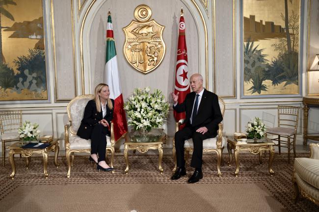President Meloni meets with the President of the Republic of Tunisia, Kais Saied