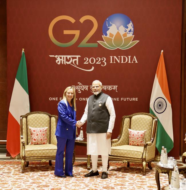 Incontro bilaterale con il Primo Ministro dell'India Narendra Modi
