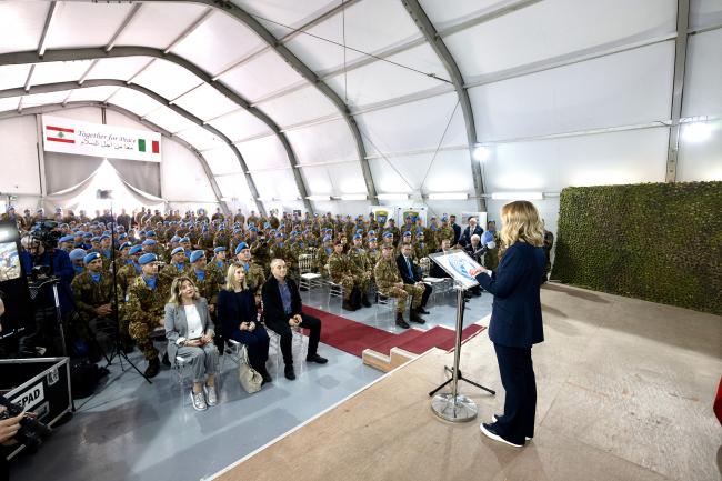 President Meloni visits Italian military contingents deployed in Lebanon
