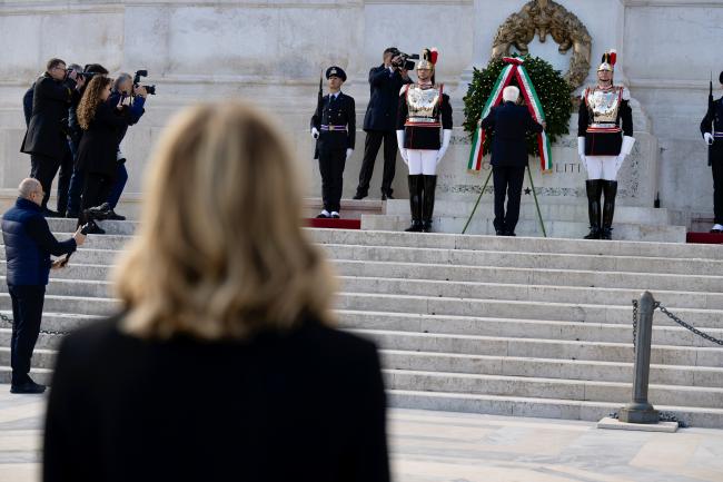 President Meloni at Altare della Patria memorial on 79th Liberation Day