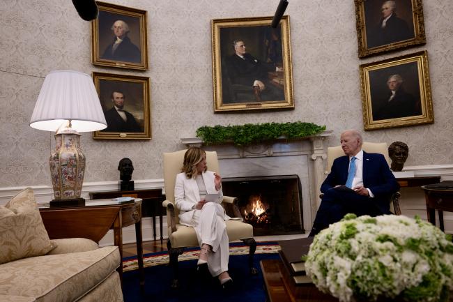 Incontro del Presidente Meloni con il Presidente Biden