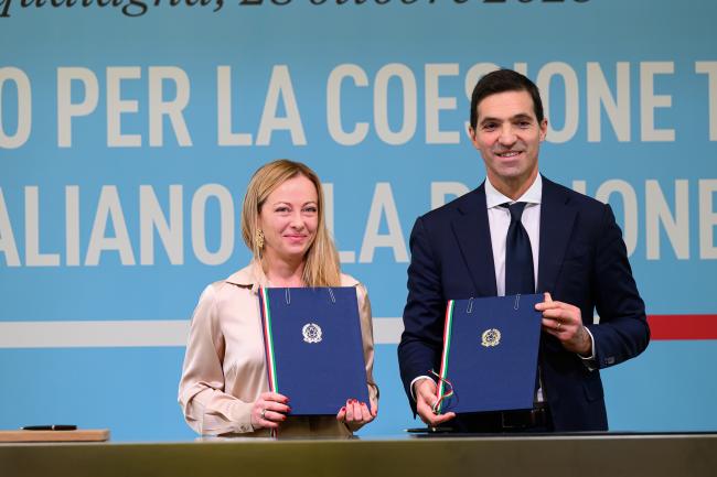 Signing ceremony for the Government – Marche Region Cohesion Agreement