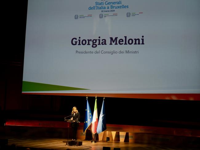 Il Presidente Meloni agli Stati Generali dell'Italia a Bruxelles