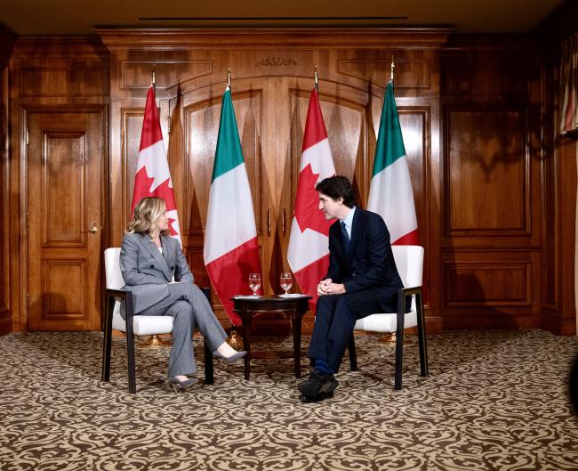 President Meloni meets with Prime Minister Trudeau of Canada