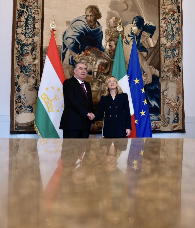 Meloni riceve  il Presidente della Repubblica del Tagikistan