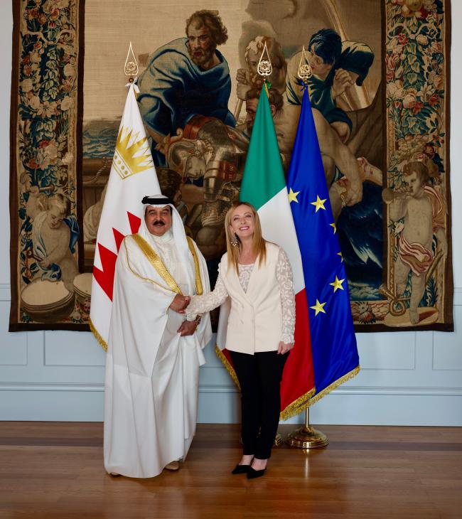 President Meloni meets with the King of Bahrain