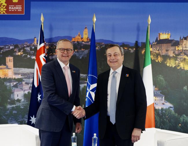 PM Draghi meets with the Prime Minister of Australia, Anthony Albanese
