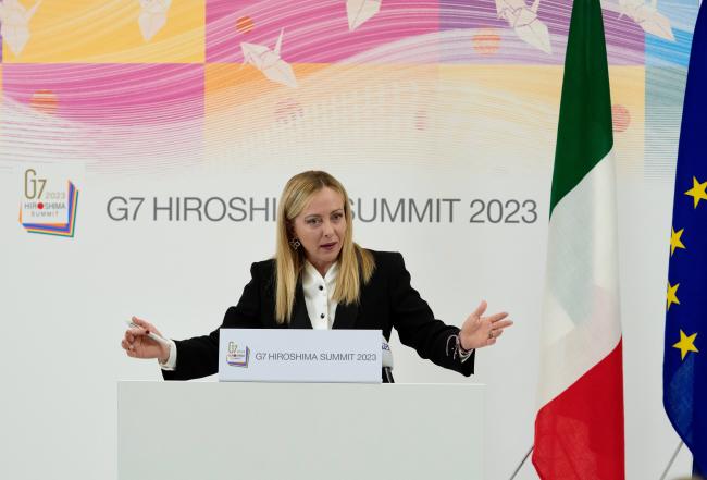 Vertice G7, la conferenza stampa del Presidente Meloni