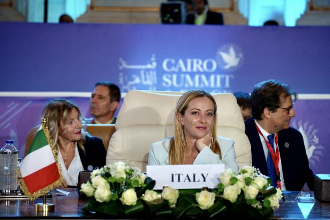 President Meloni at the Cairo Summit for Peace