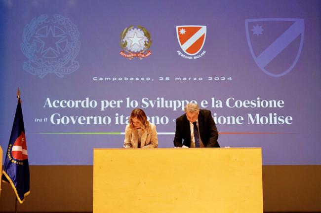 Signing ceremony for Development and Cohesion Agreement between the Italian Government and the Molise Region