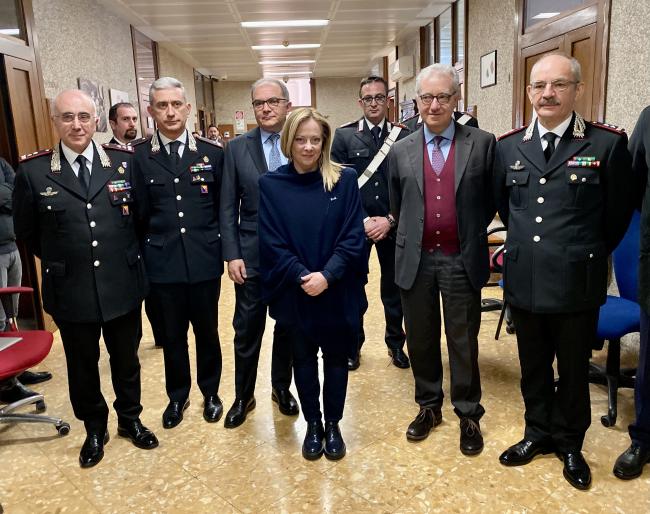 President Meloni and Undersecretary of State Mantovano at the Palermo Public Prosecutor’s Office following the arrest of Matteo Messina Denaro