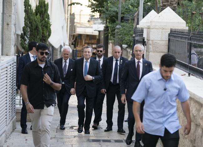 Visita del Presidente Draghi al Tempio italiano di Gerusalemme