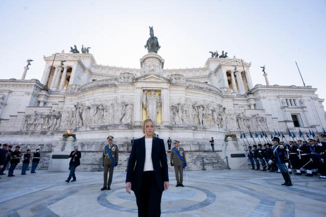 President Meloni at the Altare della Patria memorial to pay homage to the Unknown Soldier