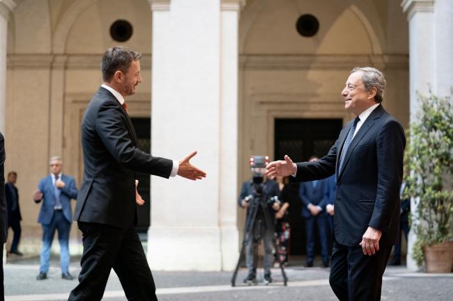 Il Presidente Draghi incontra il Primo Ministro della Repubblica slovacca Heger