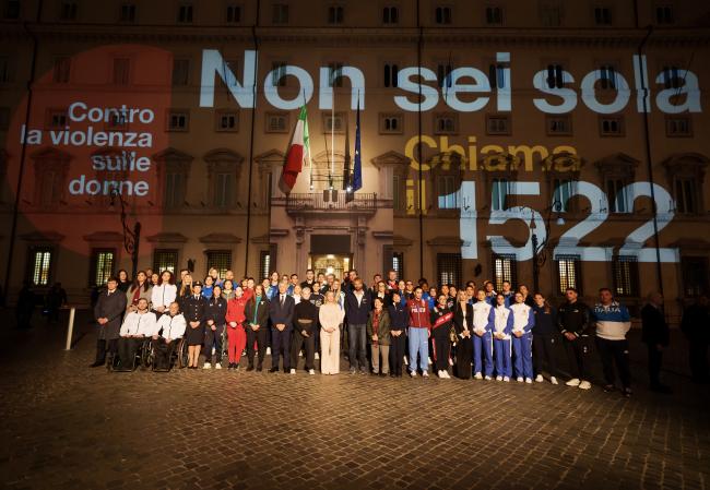 Ceremony to light up Palazzo Chigi for the International Day for the Elimination of Violence against Women