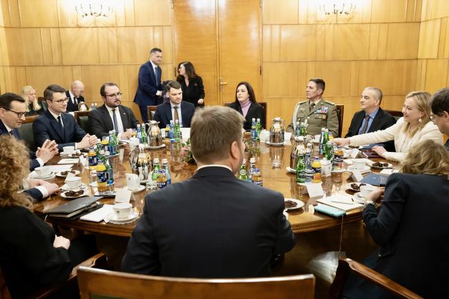 Incontro con il Primo Ministro Mateusz Morawiecki e le rispettive delegazioni