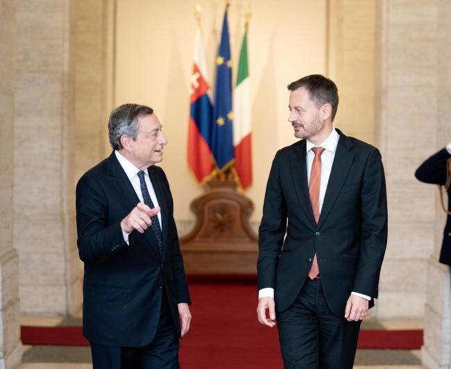 Il Presidente Draghi incontra il Primo Ministro della Repubblica slovacca Heger