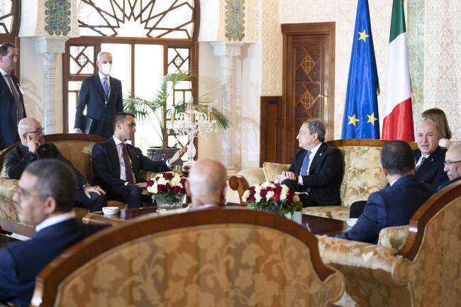 Algiers, Prime Minister Draghi meets with Prime Minister Aïmen Benabderrahmane