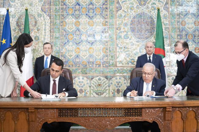 Signing of the Declaration of Intent between the Italian Government and the Algerian Government to strengthen energy cooperation 