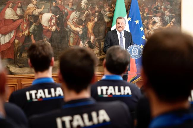 Volley, il Presidente Draghi incontra la Nazionale maschile Campione del Mondo