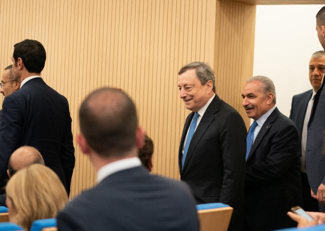Il Presidente Draghi a Ramallah, incontro con il Primo Ministro palestinese