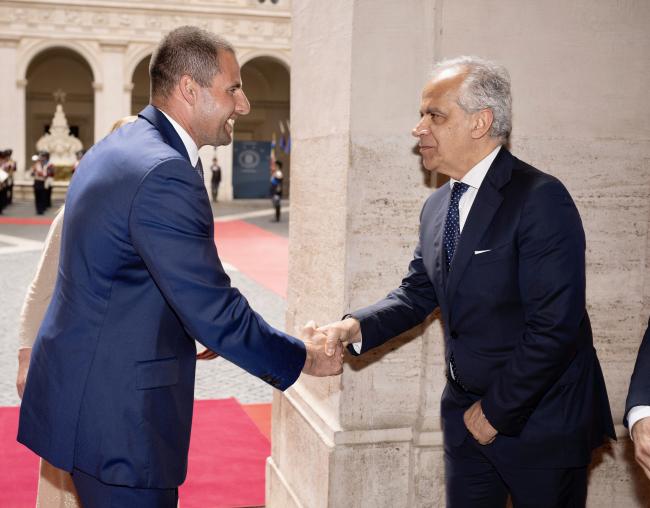 Il Ministro Piantedosi saluta il Primo Ministro della Repubblica di Malta Abela