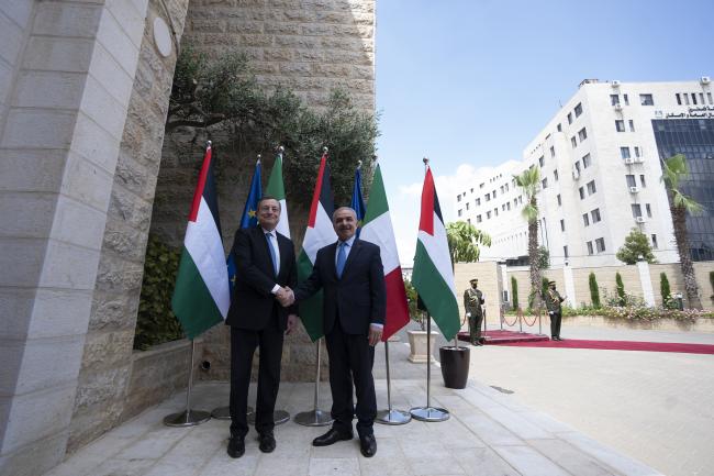 PM Draghi meets with the Palestinian Prime Minister in Ramallah