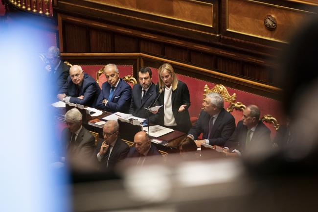 President Meloni at the Senate for the discussion on the Government programme