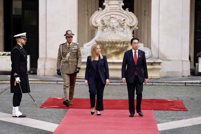 President Meloni welcomes Prime Minister Kishida of Japan to Palazzo Chigi