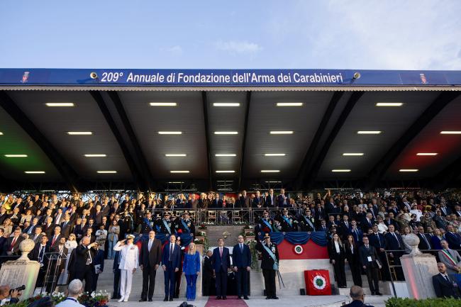 President Meloni at the ceremony to commemorate the 209th anniversary of the founding of the Carabinieri Corps