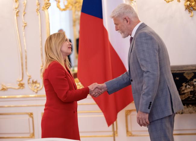 Il Presidente Meloni incontra il Presidente della Repubblica Ceca Pavel 