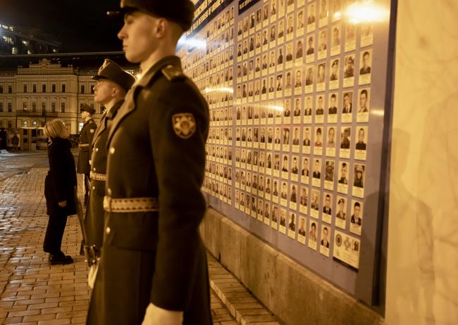 President Meloni lays wreath at Memory Wall of Fallen Defenders of Ukraine