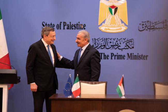 PM Draghi in Ramallah – press statements with the Palestinian Prime Minister