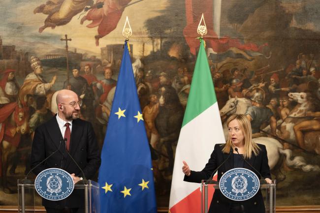 Press statements by President Meloni and President of the European Council Michel