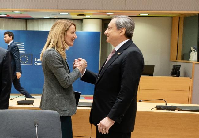 Il Presidente Draghi al Consiglio europeo Straordinario: prima giornata di lavori