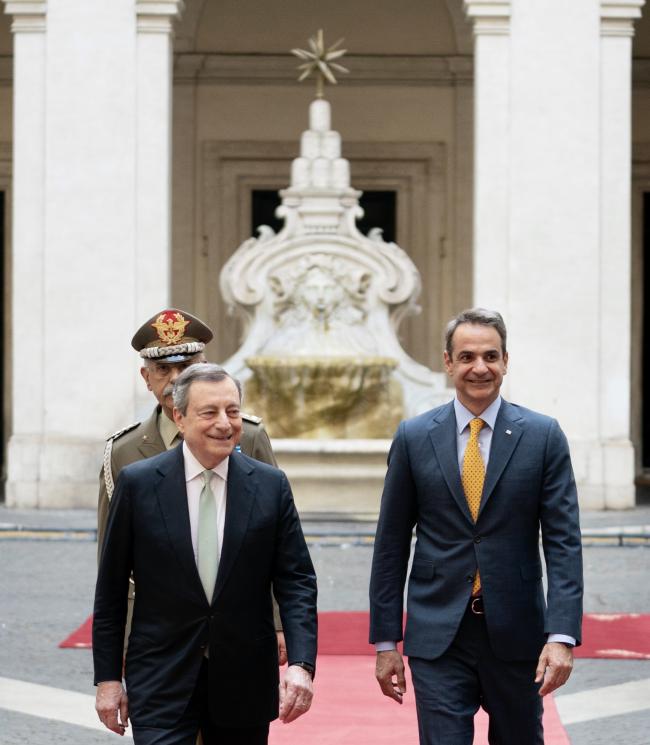 Il Presidente Draghi incontra il Primo Ministro della Repubblica ellenica Mitsotakis