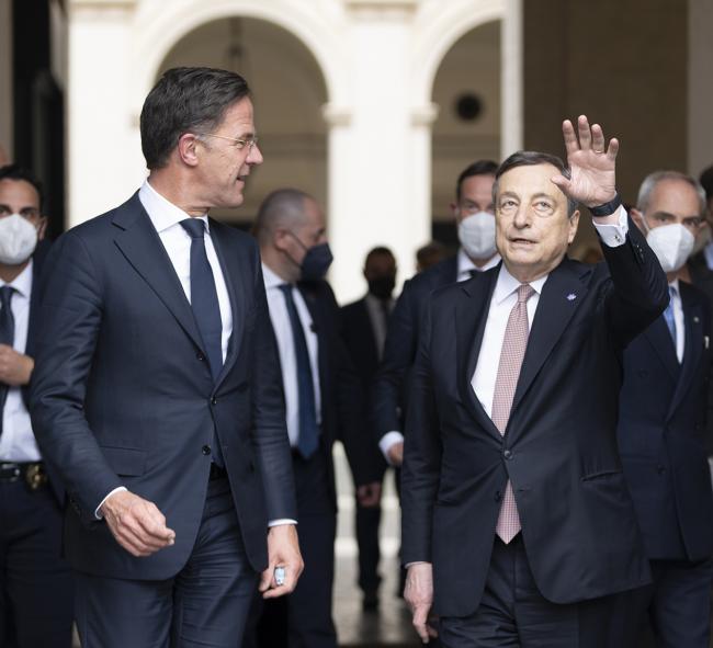 Il Presidente Draghi riceve il Primo Ministro dei Paesi Bassi Rutte