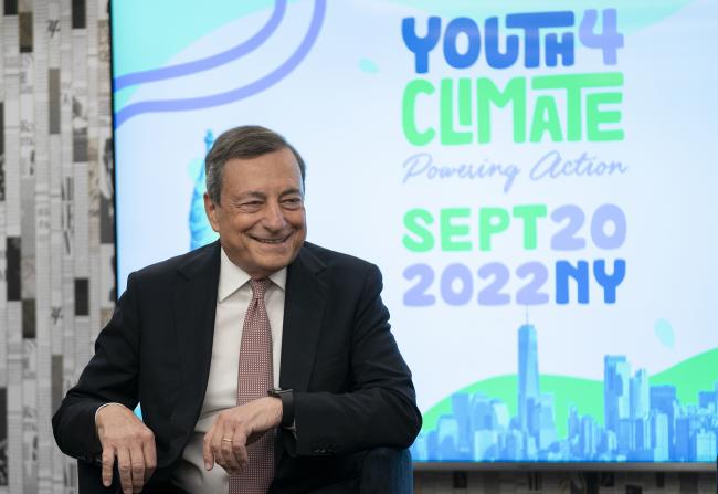 Il Presidente Draghi alla  giornata inaugurale dello ‘Youth4Climate: Powering Action’