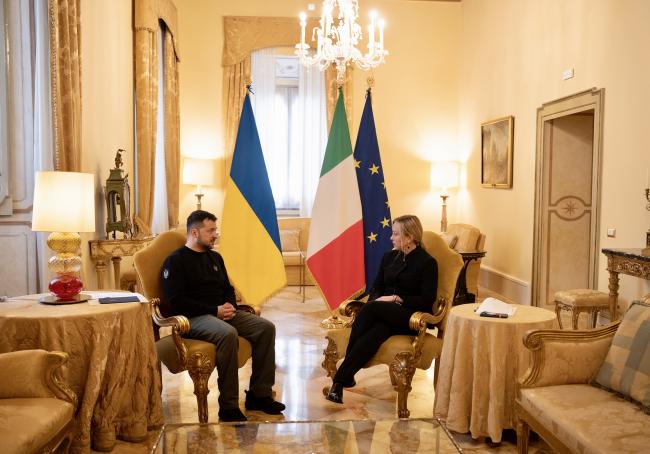 President Meloni meets with President Zelensky