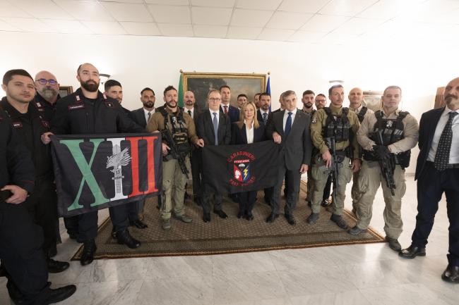 President Meloni at the Italian embassy headquarters in Baghdad