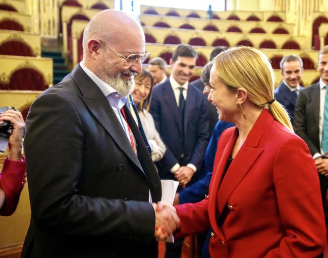 Il Presidente Meloni con il Presidente della Regione Emilia Romagna Bonaccini